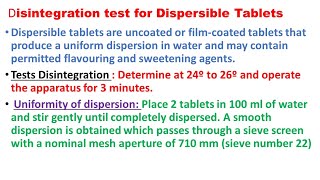 Disintegration test for dispersible tablets in Hindi Dispersible tablets [upl. by Vaasta]