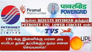 Petronet LNG நல்ல Results dividend தந்தும் lower circuit ஏன்  upl share results analysis upl down [upl. by Saihtam352]