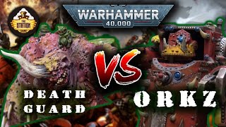 Играем Warhammer 40000 Death Guard VS Orks 1000pts [upl. by Tresa]