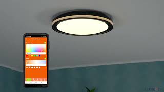 Ledvance Smart WIFI Orbis Circle Square LED ceiling lamp 46x46cm RGBW black [upl. by Felecia]