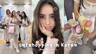 cafehopping in korea 🇰🇷 family time Korean food amp desserts aesthetic cafes athome spa w AMIRO💗 [upl. by Ahsatel]