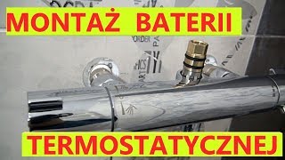 Montaż baterii termostatycznej prysznicowej i deszczownicy Hansgrohe [upl. by Wesle]