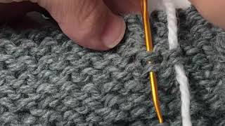 Weaving in a tail to stockinette stitch using duplicate stitch knitting tutorial [upl. by Neffirg]