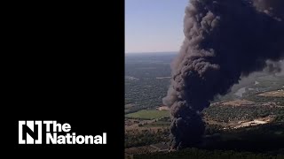 Explosion at chemical plant sparks massive fire in Illinois [upl. by Anar]