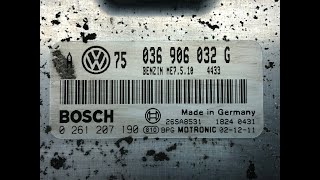 GOLF 4  BOSCH ME7510 Wegfahrserre deaktivieren  Immo off  deactivate immobilizer [upl. by Elakram]