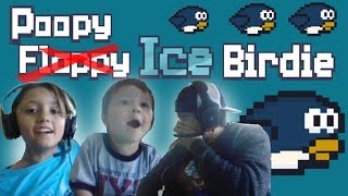 Lets Play Poopy Flappy Ice Birdie w Lex Chase amp Dad iOS Face Came Gameplay [upl. by Vtarj]