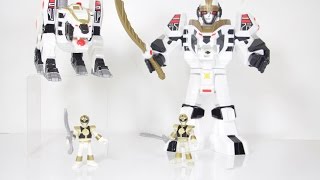 FisherPrice Imaginext Power Rangers White Ranger Tiger Zord amp Tiger Zord warrior mode review [upl. by Ecyla492]