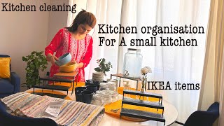 How I organised my small kitchen I IKEA kitchen  kitchen cleaning🧹Useful Tips for small kitchen [upl. by Sokairyk]