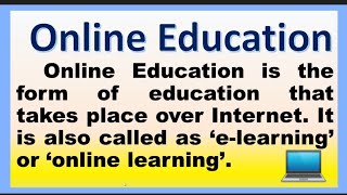 Online Education Advantages and disadvantages essay or speech on Online classes  Smile please world [upl. by Hanonew]