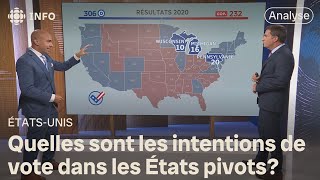 Élection présidentielle américaine  lutte serrée dans les États clés [upl. by Portingale]