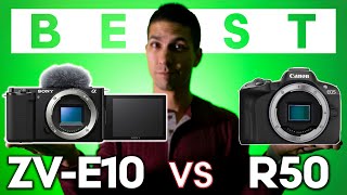 Sony ZVE10 vs Canon R50 for VIDEO – Which should YOU Buy for Filmmaking [upl. by Rawdin]