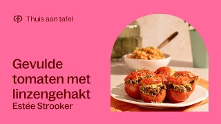 Thuis aan tafel  Vegetarische gevulde tomaten uit de oven  Estée Strooker [upl. by Edrick236]