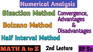 Bisection Method of Numerical Methods Convergence Advantages and Disadvantages [upl. by Trudi]