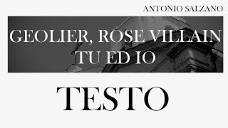 Geolier Rose Villain  Tu ed io TESTOLYRICS VIDEO [upl. by Nisen]