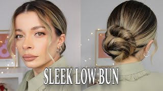 SLEEK LOW BUN TUTORIAL ⚪️ [upl. by Lathrope]