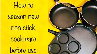 How to Season New Nonstick Cookware before use  Seasoning of Nonstick pans  Anjum’s Kitchen [upl. by Eecyaj]