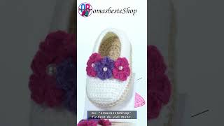 Babyschuhe тапочки туфельки quotдля внучкиquot вязание крючком Shorts Knitting [upl. by Bainter993]