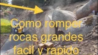 Como quebrar piedras usando cemento expansivo breaking rocks using expanding mortar part 2 [upl. by Obidiah]