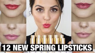 YSL Lipstick Review  Swatches I 12 New Spring Shades [upl. by Nalyd]