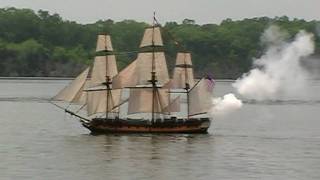 HMS Surprise exercises her gunsmpg [upl. by Arun]