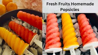 Fresh Fruits Homemade Popsicles  Healthy Ice Pop’s  Frozen Summer Treats [upl. by Aschim]