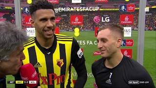 quotAnything can happen in English footballquot Deulofeu and Capoue speak after epic FA Cup comeback [upl. by Inajna]