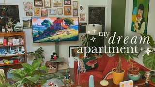 cozy apartment makeover amp tour ‧₊˚✩彡 new gallery wall shelf organization amp ambient lighting [upl. by Latham400]