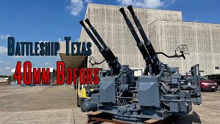 Battleship Texas  Moving a Bofors 40 mm AntiAircraft Gun [upl. by Ahsiema]