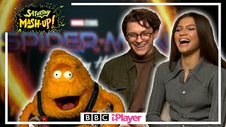 SPIDERMANs Tom Holland and Zendaya meet Stanley  Saturday Mash Up  CBBC [upl. by Amsirp]