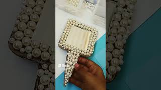 DIY mirror 🪞 decor with beads diy craftideas youtubeshorts diyideas shortsvideo crafterashu [upl. by Liatris179]