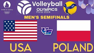 OLYMPIC MENS VOLLEYBALL LIVE │ USA vs POLAND Livescore [upl. by Laon]