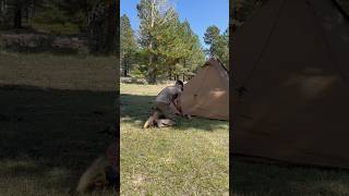 Setting up the Seek Outside tipi for a quick trip huntingshortshuntinggearbowhunting [upl. by Adur]