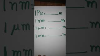 picometer to m nanometer to meter micrometer to meter millimetre to meter [upl. by Ecirad416]