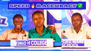 SPEED⚡️ampACCURACY✅ SPEED RACE🔥KUMASI HIGH SCHOOL vs OWASS vs PREMPEH NSMQ2024 [upl. by Falk]