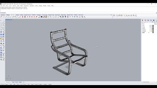 IKEA Poang Chair  Rhinoceros 3D modelling tutorial [upl. by Ahsemal]