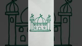 Masjid drawing 🕌🕌🌙🌙❤️❤️drawing viralshortvideo islamicvideo shorts [upl. by Husch]