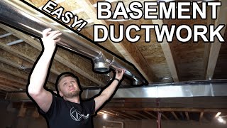 How To Install Ductwork In A Basement  DIY Finished Basement Renovation [upl. by Amikan548]