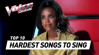 HARDEST SONGS to sing in the Blind Auditions of The Voice [upl. by Lyrret]