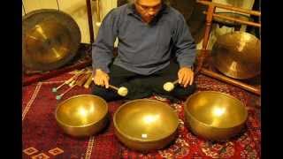 Meditation with 3 Giant antique Tibetan Singing Bowls [upl. by Iad]