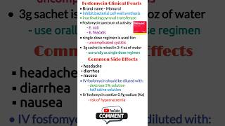 Antibiotics pharmacology fosfomycin pharmacology pharmacology made easy antibiotics short video [upl. by Hakym]