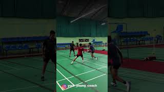 Do this Rotation for Doubles defence  badmintonhighlights badmintonservice badmintonlovers [upl. by Estus]