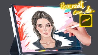 Procreate step by step drawing and Procreate pencil brush tutorial [upl. by Ahsaele484]