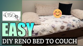 How To Make a Twin Bed a Day Couch  Easy Diy Project  Making A Simple Comfy Couch Step By Step [upl. by Llerrehc116]