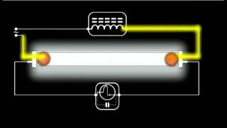 How a Fluorescent Light Works  Schematic Animation [upl. by Way490]