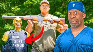 Surgeon Reacts To The Biggest Rifle Ever  4 Bore Rifle Vs Body Armor [upl. by Adirf]