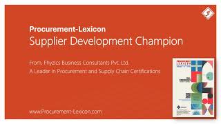 Supplier Development Champion from Procurement Lexicon [upl. by Ordnagela744]