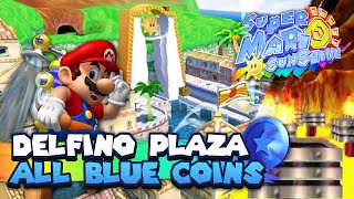 All 30 Blue Coins in Delfino Plaza Guide  Super Mario Sunshine  3D All Stars Nintendo Switch [upl. by Regdirb]