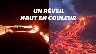 Léruption dun volcan près de Reykjavik illumine le ciel en Islande [upl. by Maclaine]