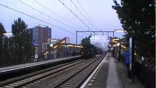 Stoomtrein rijdt door station Nieuwerkerk aan den IJssel [upl. by Htebaile]