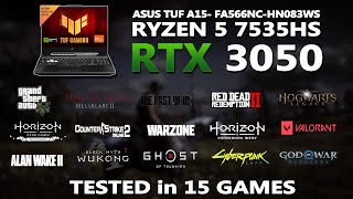 New ASUS TUF A15 Ryzen 5 7535HS  RTX 3050 Gaming Benchmark Test  Tested in 15 Games  RTX 3050 [upl. by Gonagle]